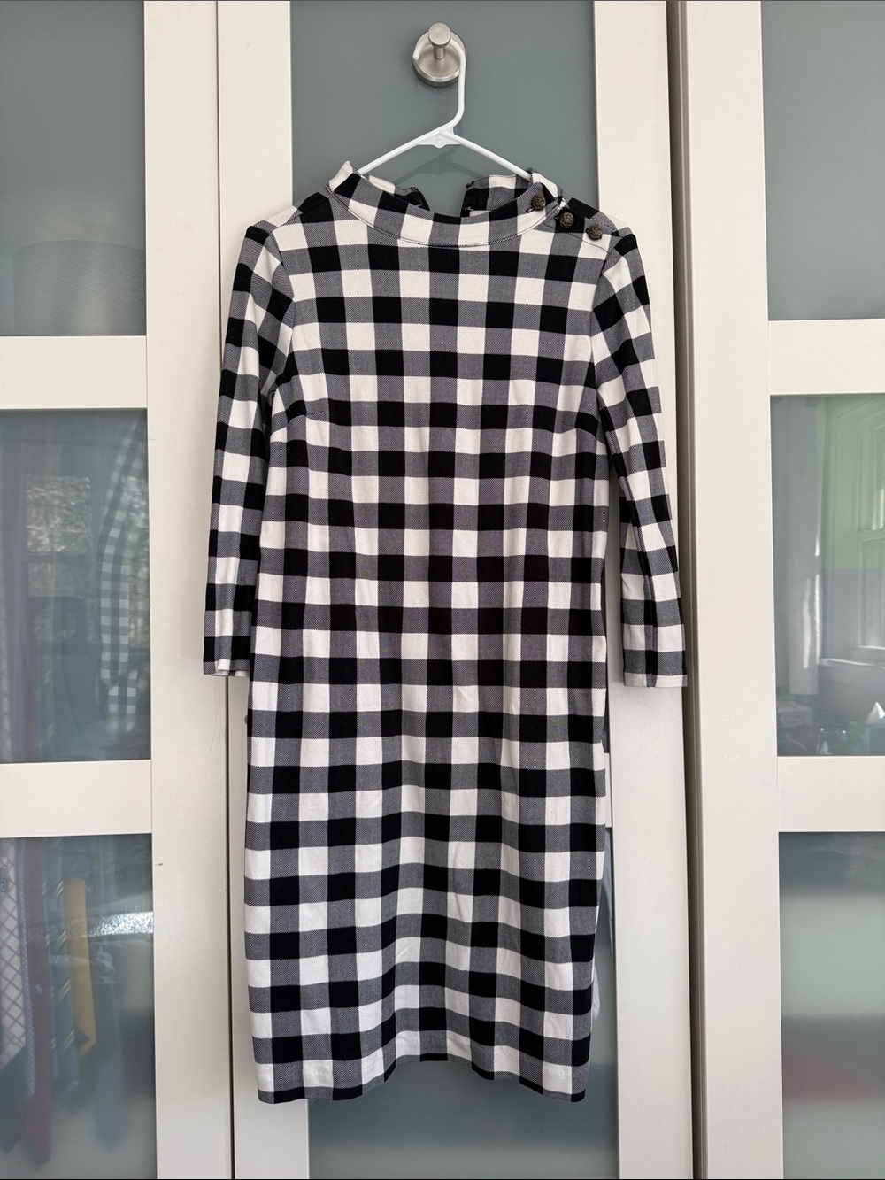 Talbots Black and White Buffalo Check Dress Sz Small